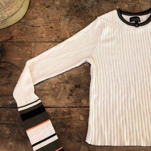 *Never Worn* TopShop Long-Sleeve Shirt with Striped Detail